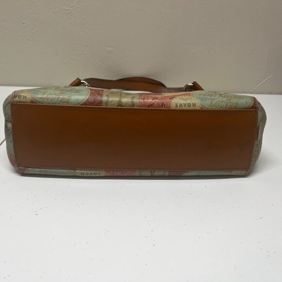 Vintage Fossil Leather Purse Bag Shoulder Travel Map Postcard Paris 1954 - Picture 11 of 16